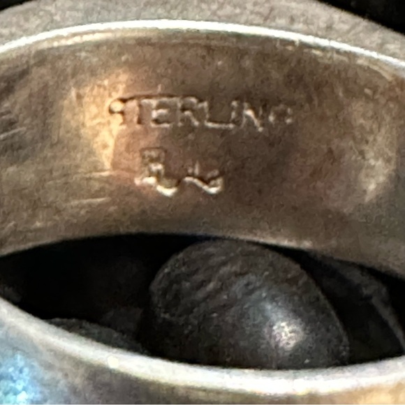 Amazing 7 Stone Menorah Fire Opal Sterling Silver Solid Pyramid Ring Hallmark RL - Picture 8 of 9